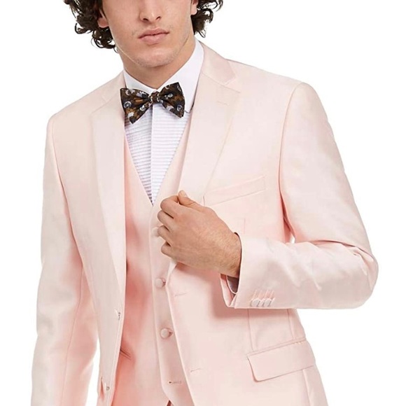 Alfani men’s 3 piece Tuxedo/suit , light Peach 46R - Picture 1 of 9